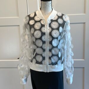 WHITE MESH BLING JACKET